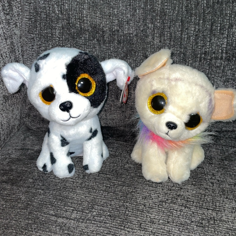 Ty Beanie Boo VelveTy Dog 6" Plush Stuffed Animal Toy Chewey Chihuahua & Luther